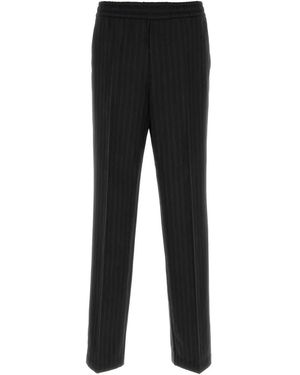 Versace Informal Pant Responsible Greca Jacquard Wool Even - Black