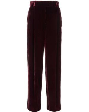 Giorgio Armani Grape Velvet Wide-Leg Pant - Purple