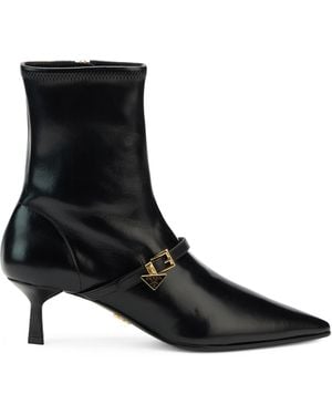 Prada Stretch Napa Ankle Boots - Black