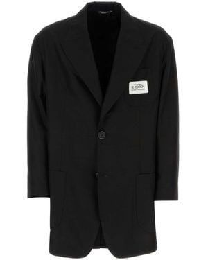 Dolce & Gabbana Shantung Oversize Blazer Cotton - Black