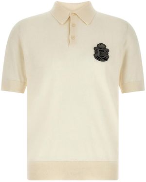 Dolce & Gabbana Dolce & Gabbana 'Dg' Patch Polo Shirt - Natural