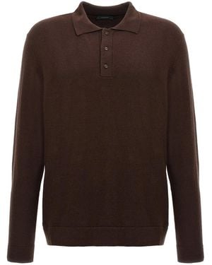 Zanone Cashmere Wool Polo Shirt - Brown
