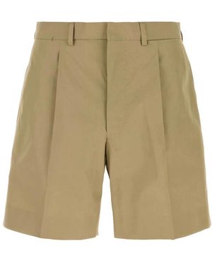 Prada Solid Shorts - Natural
