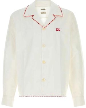 Bode Redbud Long Sleeve Shirt - White