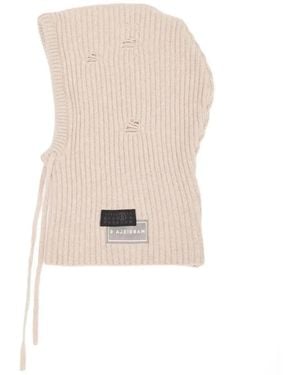 MM6 by Maison Margiela Ribbed-Knit Balaclava - White