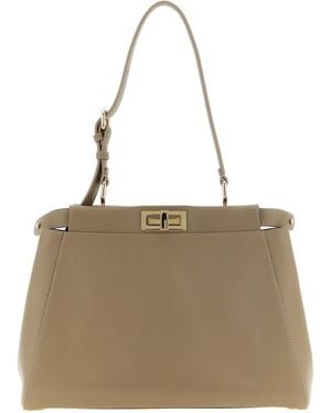Fendi 'My Peekaboo' Medium Shoulder Bag - Natural