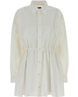 Balenciaga Poplin Shirt Dress - White