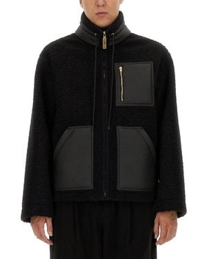 Moschino Jacket With Zip - Black