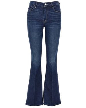 Mother Stretch Cotton Denim Slared Jeans - Blue