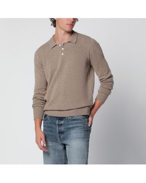 Drumohr Mélange Polo Sweater - Gray