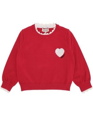 Twinset Maglia Cuore Bianco - Red