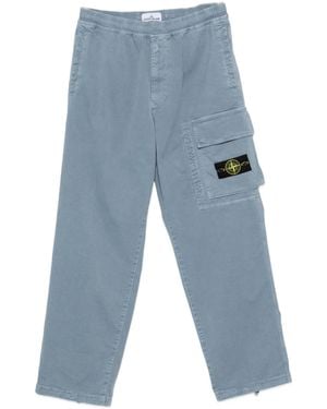 Stone Island Logo-Patch Cargo Pants - Blue