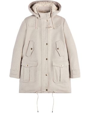 Fay Wool And Cashmere Parka - Natural