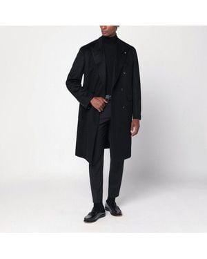 Tagliatore Double-Breasted Wool Coat - Black