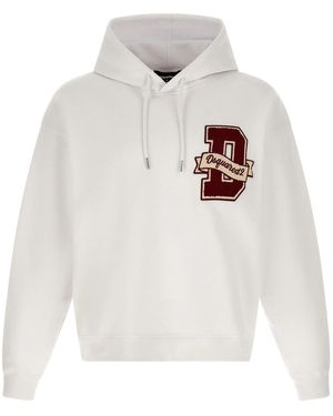 DSquared² Logo Patch Hoodie - White