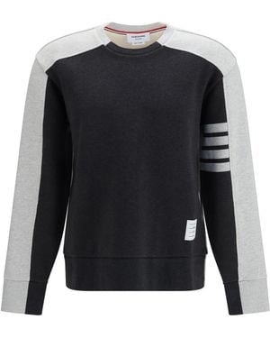 Thom Browne Colorblock Crewneck Sweatshirt Dark - Black