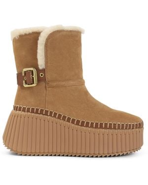 Chloé Pottery Nama Bootie - Brown