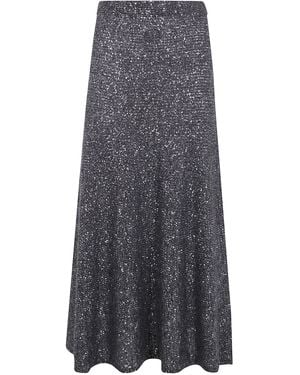 D.exterior Soft Alpaca Flared Skirt - Grey