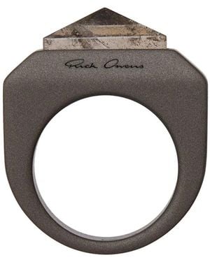 Rick Owens Anello Crystal Pyramid - Metallic