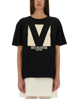 Valentino Chez Print Tshirt - Black