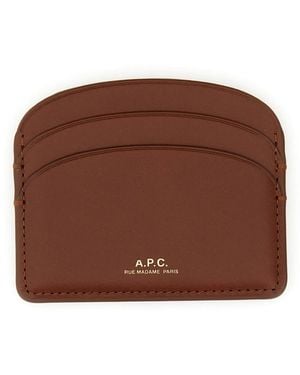 A.P.C. Demi Lune Card Holder - Brown