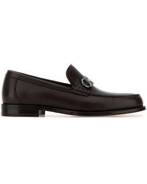 Ferragamo Leather Loafers - Black