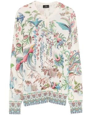Etro Silk Cashmere Cardigan - White