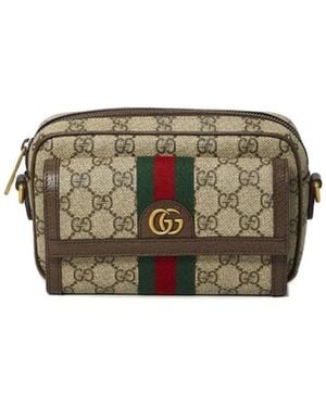 Gucci Ophidia Gg Supreme Fabric Mini Shoulder-Bag - Natural