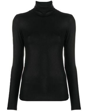 Majestic Lurex High-Neck Jumper - Black