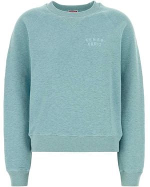 KENZO Boke Heart Embroidered Overdyed Classic Swea - Blue