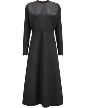 Victoria Beckham Wool Dolman Midi Dress - Black