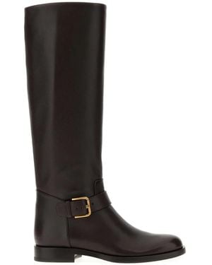 Dolce & Gabbana Dolce & Gabbana Chocolate Leather Boots - Black