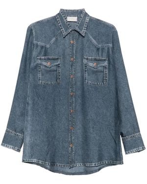 Pierre Louis Mascia Printed Silk Shirt - Blue