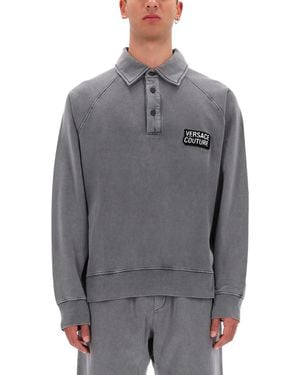Versace Jeans Couture Sweatshirt With Logo - Grey