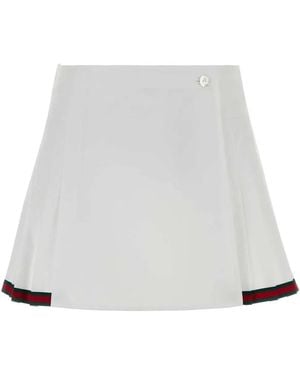 Gucci Poplin Mini Skirt - White
