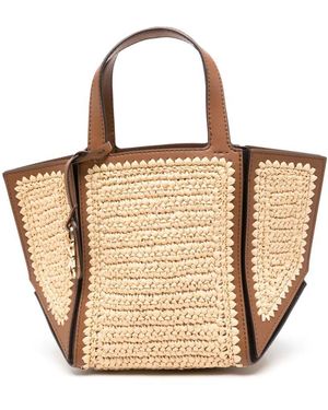MICHAEL Michael Kors Tote Jordi S Natural Rafia Piel Marron