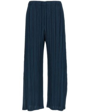 Pleats Please Issey Miyake 'Mellow Pleats' Trousers - Blue