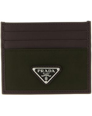 Prada Nylon Leather Cardholder - Black