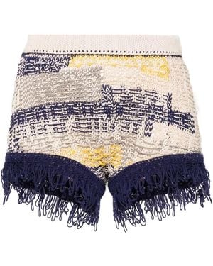 Max Mara Cotton Knitted Shorts - Blue