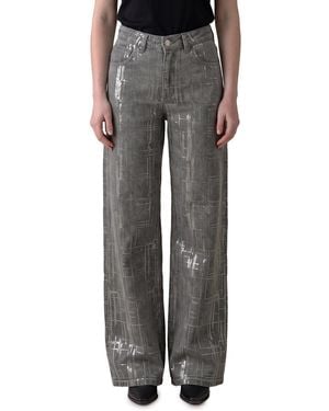 FEDERICA TOSI Jeans With Sequin Embroidery - Grey