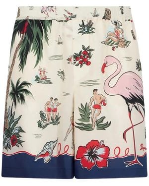 DSquared² Graphic-Print Shorts - Gray