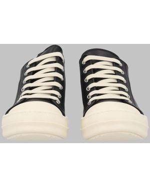 Rick Owens Low-Top Leather Sneakers Cow Sneakers - Metallic