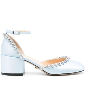 Mach & Mach Mach & Mach Audrey Satin Pumps - White