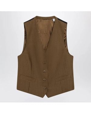 Burberry Wool And Mohair Vest By - Brown