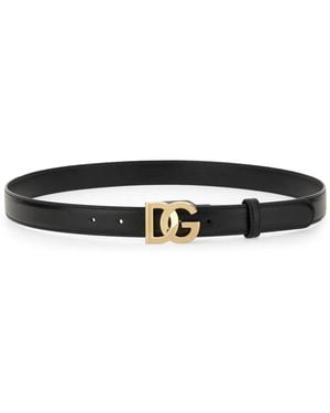 Dolce & Gabbana Dolce & Gabbana Belt With Logo Buckle - Black