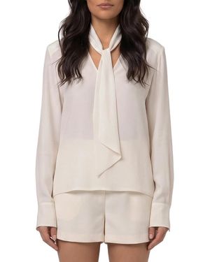 FEDERICA TOSI V-Neck Shirt With Scarf - Natural
