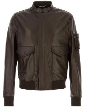 Dolce & Gabbana Mandarin Collar Jacket - Brown