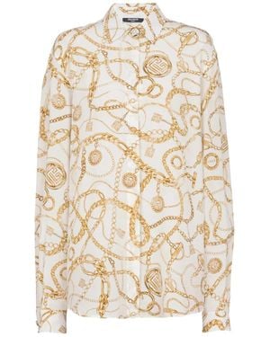 Balmain Pure Silk Shirt - Natural