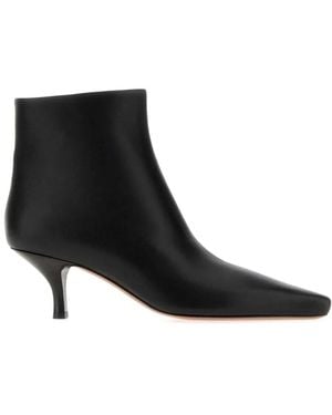 Paris Texas Leather Rose Ankle Boots - Black