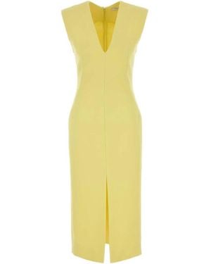 Givenchy Midi Structured Dress Raw Edge - Yellow